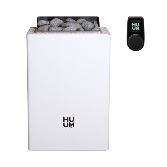 Elektrinė pirties krosnelė HUUM CORE WALL MINI WHITE 3,6 kW su UKU Local Classic valdymu, Pirties krosnelės be garo generatoriaus