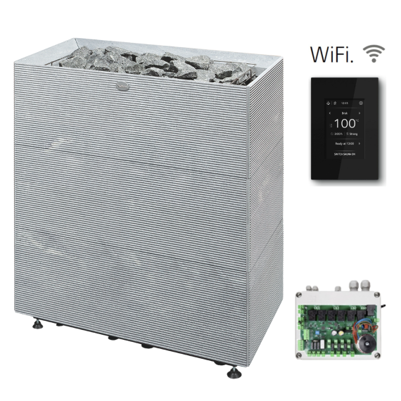 Elektrinė pirties krosnelė TULIKIVI TUISKU XL RIGATA 15,8 kW Tulikivi Wifi (su SS1618 kontaktorių bloku), Tulikivi elektrinės pirties krosnelės