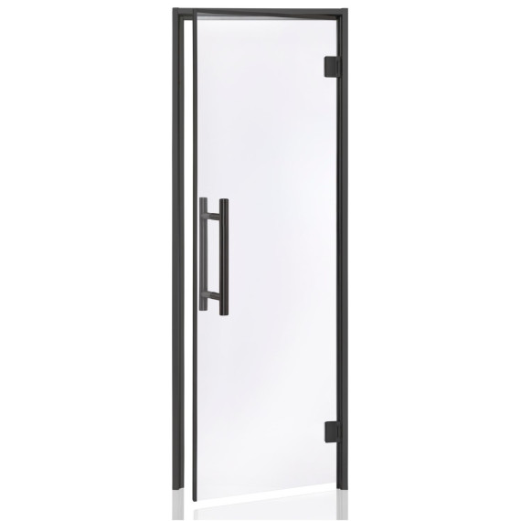Garinės pirties durys AD AU BENELUX BLACK 7 x 190<br>Skaidri