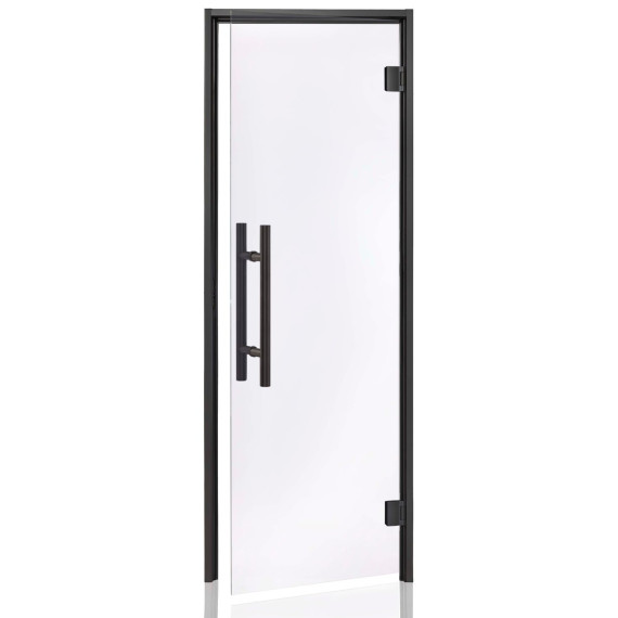 Garinės pirties durys AD AU PREMIUM BLACK 7 x 190<br>Skaidri
