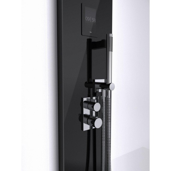 Garo dušas TYLO STEAM VISTA DOUBLE CORNER 160 kairė Matt Black, Garinės dušo kabinos - Aukštos kokybės sprendimai ilgaamžei pirčiai