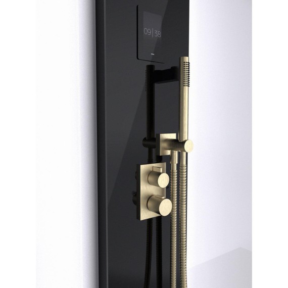 Garo dušas TYLO STEAM VISTA DOUBLE CORNER 160 kairė Matt Black, Garinės dušo kabinos - Individualūs pirties įrengimo sprendimai pagal poreikius