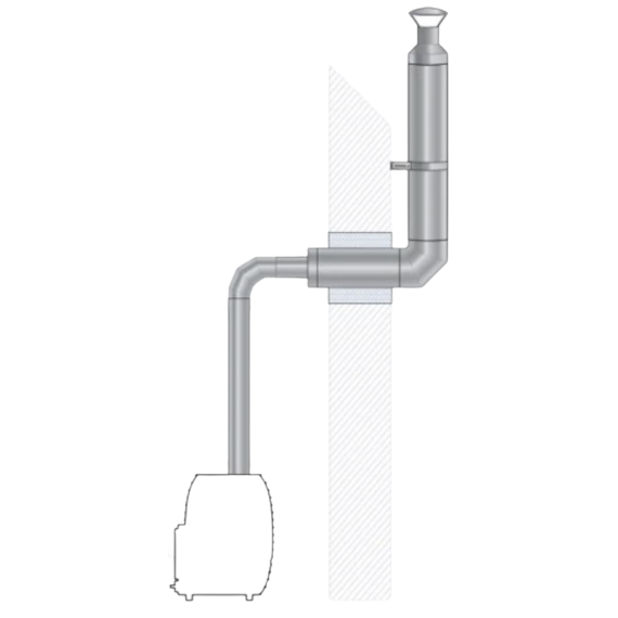 Kamino rinkinys per sieną HUUM H3106, Pirties kaminai, dūmtraukiai ir jų dalys