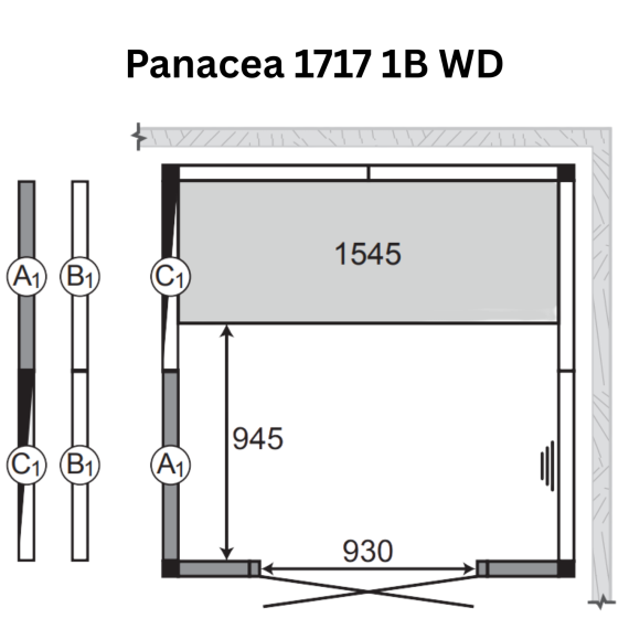 Garinės pirties kabina TYLO PANACEA  1717 1B WD, Garinės pirtys