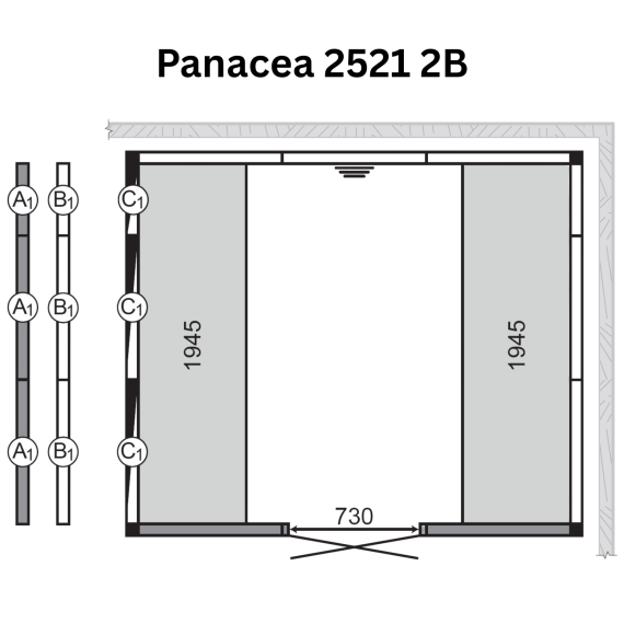Garinės pirties kabina TYLO PANACEA  2521 2B, Garinės pirtys