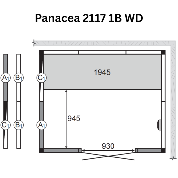Garinės pirties kabina TYLO PANACEA  2117 1B WD, Garinės pirtys