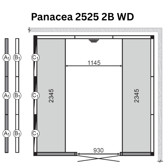 Garinės pirties kabina TYLO PANACEA  2525 2B WD, Garinės pirtys