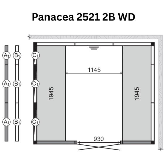 Garinės pirties kabina TYLO PANACEA  2521 2B WD, Garinės pirtys