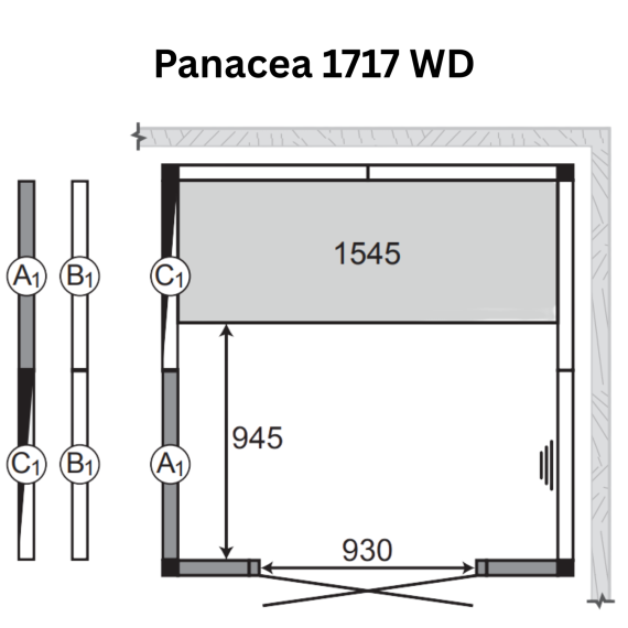 Garinės pirties kabina TYLO PANACEA  1717 WD, Garinės pirtys