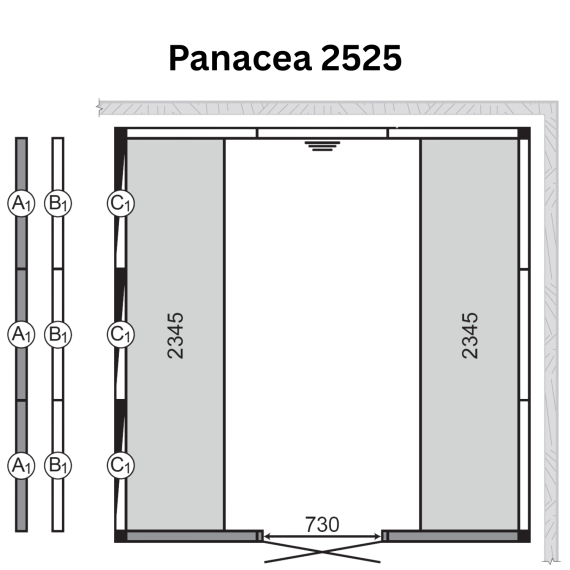 Garinės pirties kabina TYLO PANACEA  2525, Garinės pirtys
