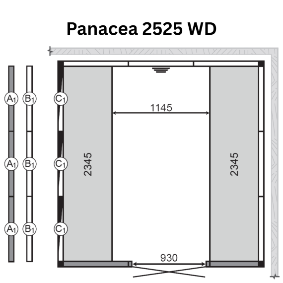 Garinės pirties kabina TYLO PANACEA  2525 WD, Garinės pirtys