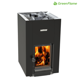 Malkinė pirties krosnelė HARVIA LINEAR 22 GREENFLAME BLACK