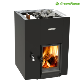 Malkinė pirties krosnelė HARVIA LINEAR 22 GREENFLAME LS BLACK