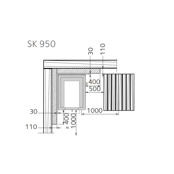 Malkinė pirties krosnelė TULIKIVI SK950