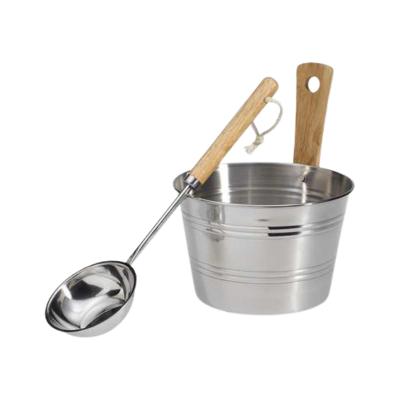 Pirties dovanų rinkinys EOS nerūdijančio plieno, Pirties kubiliukai, kibirai, samčiai