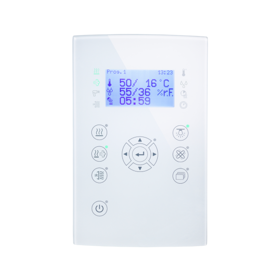 Pirties krosnelės valdymo pultas FASEL FCU4000 DESIGN GLASS 9,0 kW<br>4000 Balta