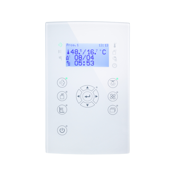 Pirties krosnelės valdymo pultas FASEL FCU4000 STEAM DESIGN GLASS 9,0 kW<br>4000 Balta