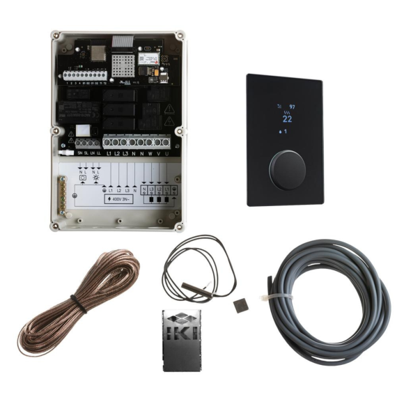Pirties krosnelės valdymo pultas UKU GLASS BLACK Wi-Fi <br>18,0 kW