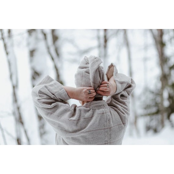 Pirties Turbana LAITURI  Natūrali/Juoda, Pirties kepurės - Patikimi pirties įrengimo sprendimai nuo A iki Z